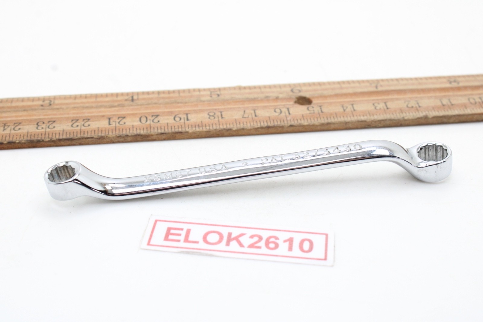 Snap On XSM67 6mm X 7mm 12 Point 4″ Long 10° Offset Double Box End Wrench USA
