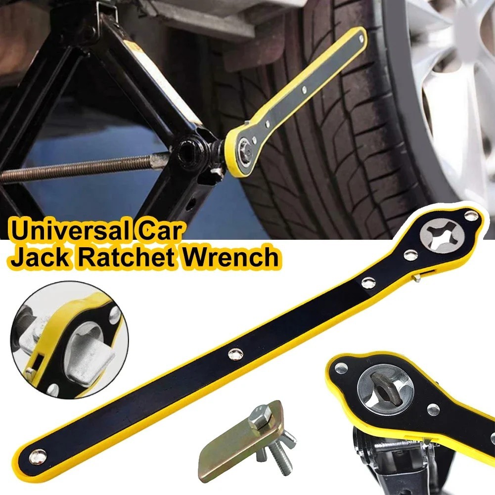Labor-Saving Car Scissor Jack Ratchet Wrench Tire Wheel Lug Wrench Tool