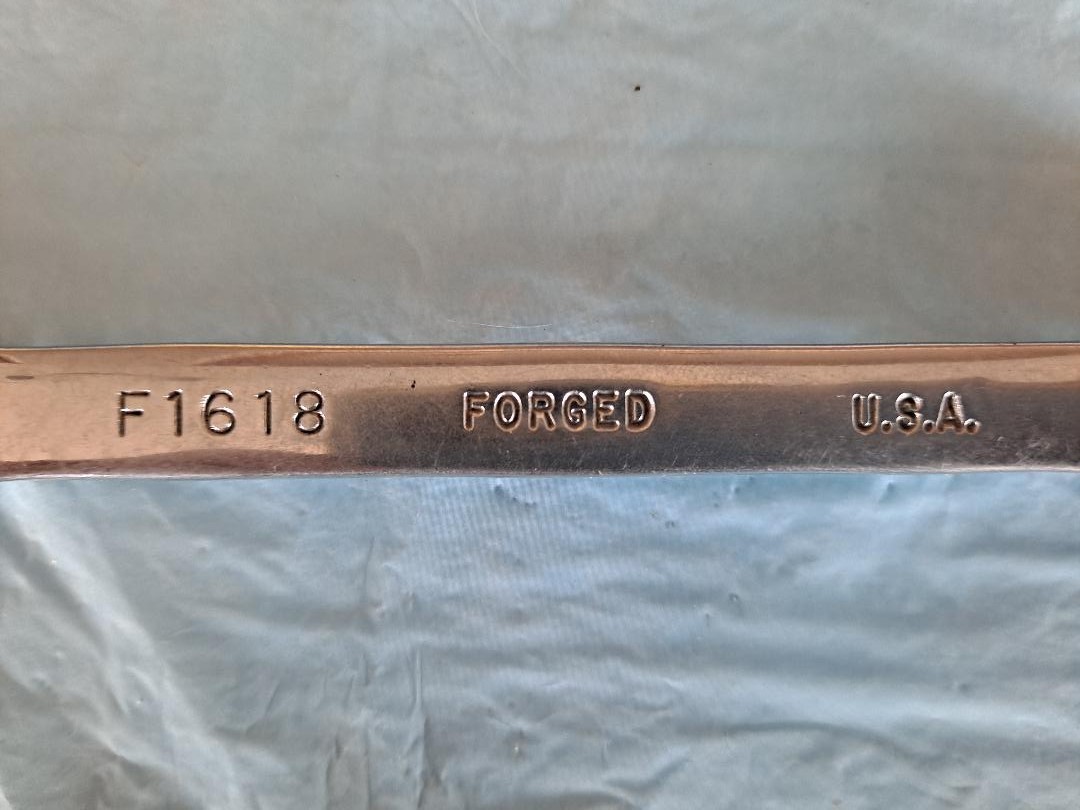 Vintage S-K F1618, Double Open-End Flare-Nut Wrench, 1/2 x 9/16, Made in USA