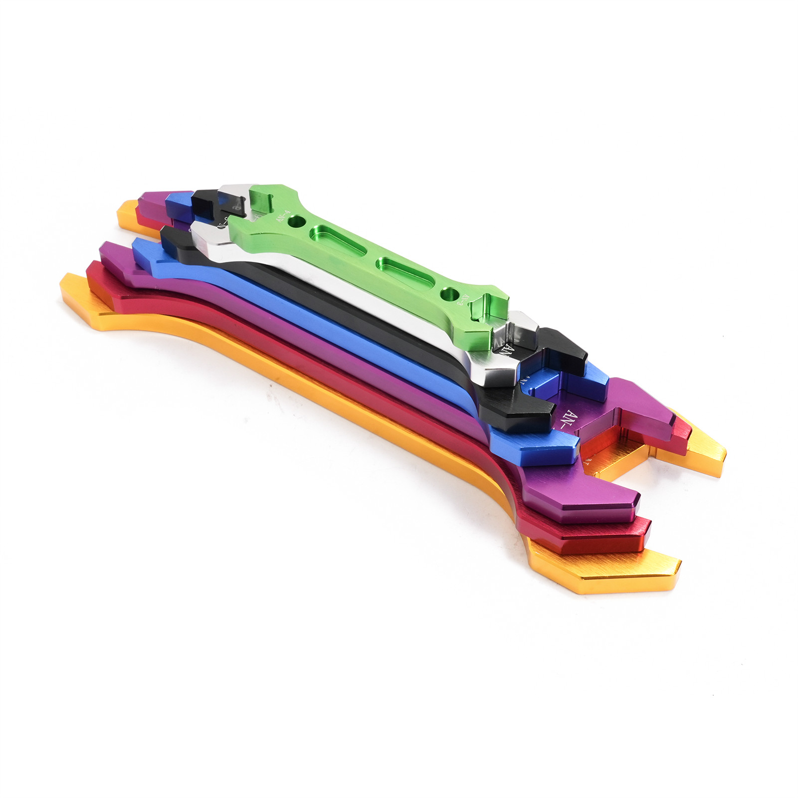 Anodized Aluminum 7 PCS Double Hose Ended AN Wrench Spanner Tool Set AN3 to AN20