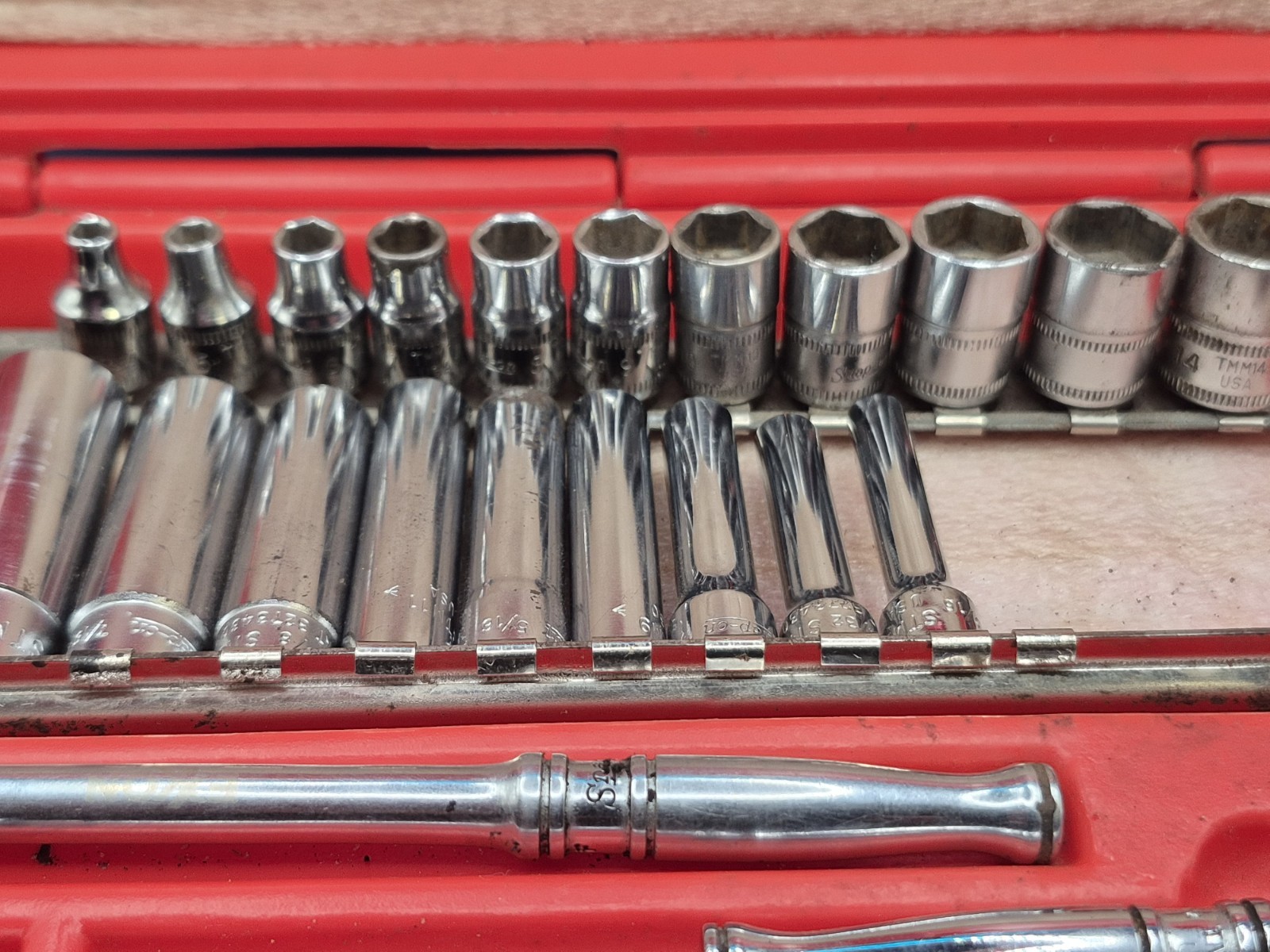 SNAP-ON 28pc 1/4″ socket set SAE Deep sockets Metric Shallow Sockets