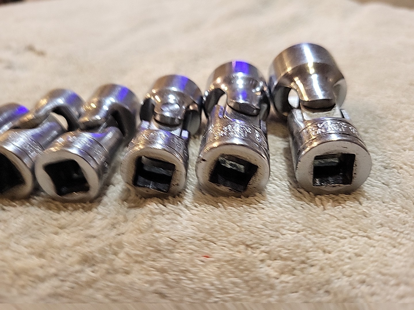 Snap On 3/8” Dr. 6 Pc. 7/16″- 3/4″ Shallow 6 Pt. Universal Socket Set 206AFS