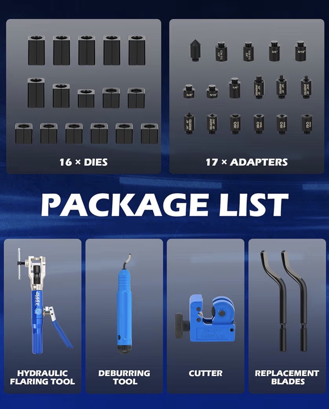 OMT Hydraulic Flaring Tool Kit 45 Degree Single Double Flaring Tool with Cutter!