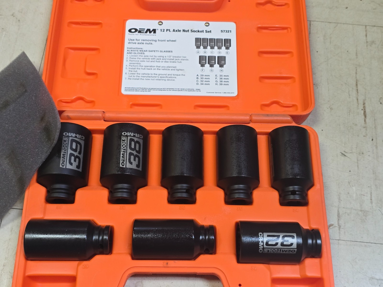 🛠️ OEMTOOLS 1/2in Drive 6 Point Axle/Spindle Nut Socket Set 8 Piece – 57321