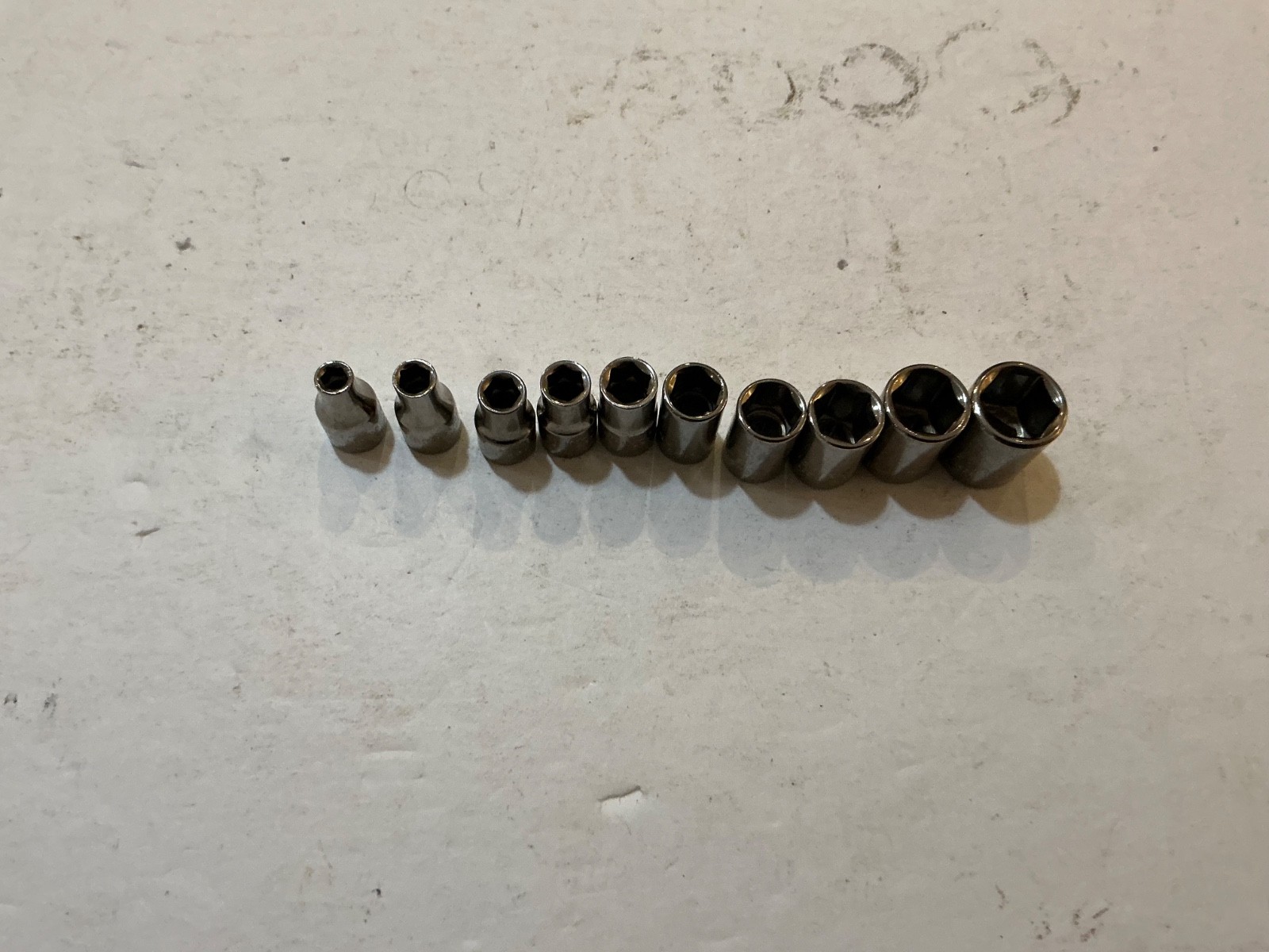Vtg Craftsman 10 pc 1/4″ dr shallow 6 pt metric socket set 4mm-12mm USA made