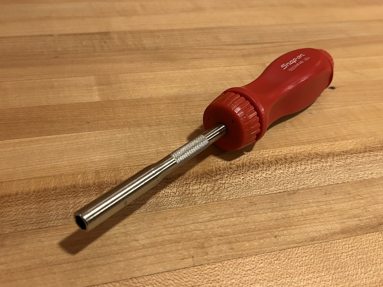 Snap-on Tools | 1990s SSDMR4BR Red Ratcheting Screwdriver + 4 Original Bits