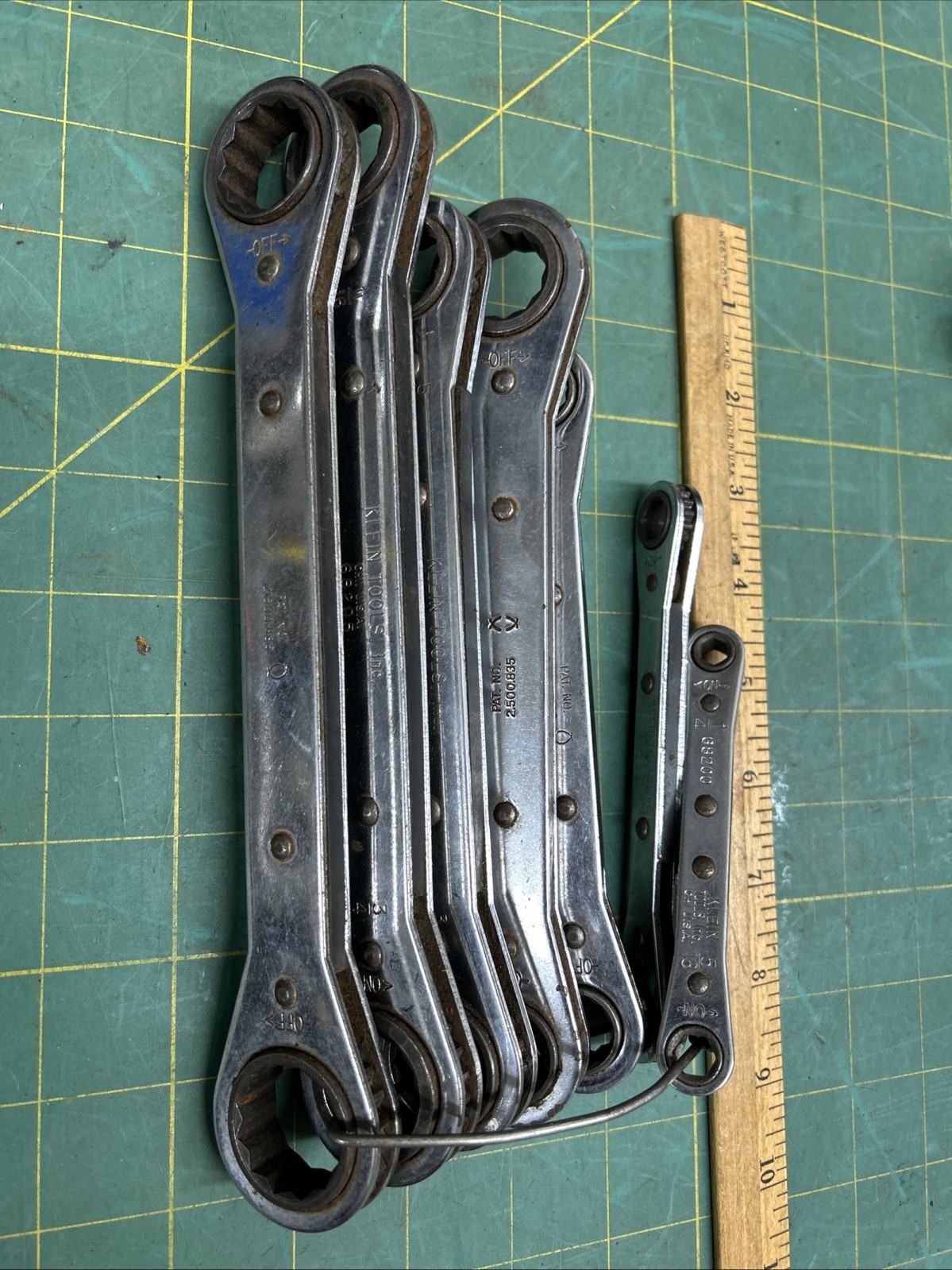 KLEIN Tools 7 pc Ratcheting Double Box End Wrench Set 68200- 68306 1/2” – 13/16”