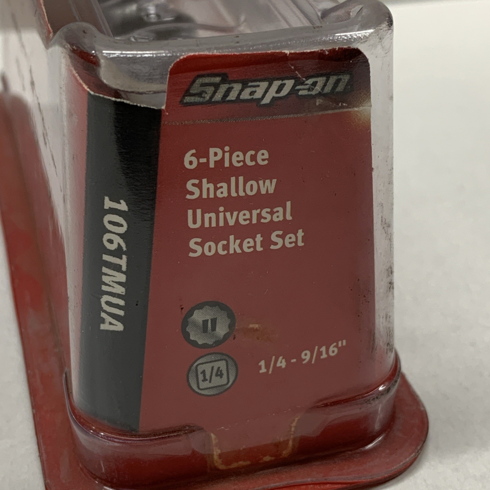 Snap On 106TMUA 1/4″ DRIVE 12 Point SAE Shallow Universal Swivel Socket Set NEW
