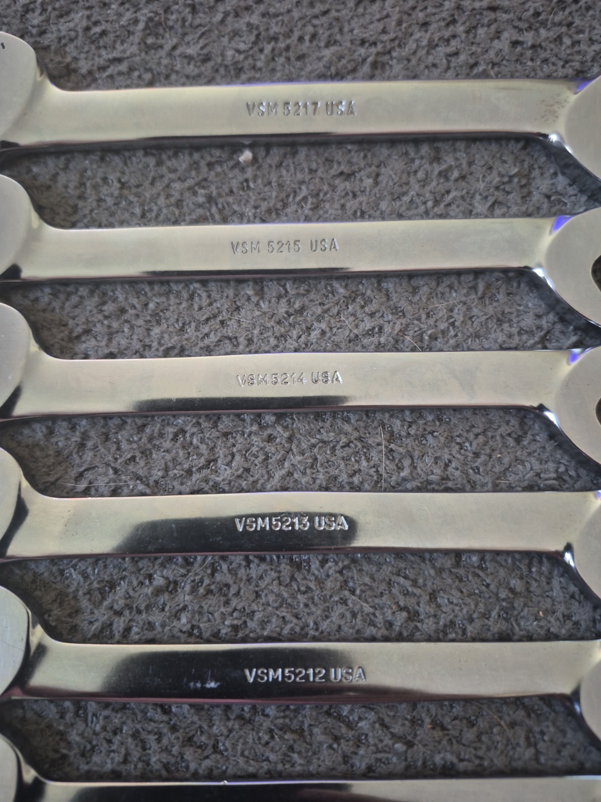Snap-On 7pc Metric 30°/ 60° Four-Way Angle Open-End Wrench Set (10-15 and 17)(A)