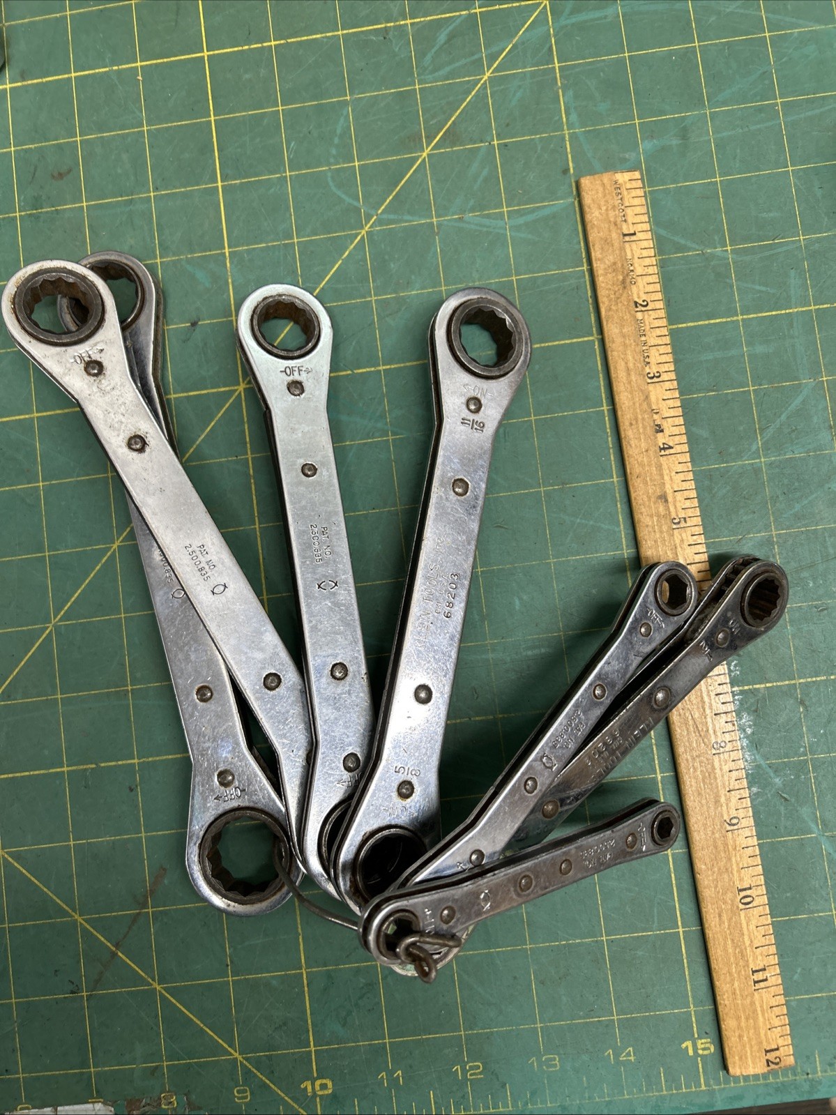 KLEIN Tools 7 pc Ratcheting Double Box End Wrench Set 68200- 68306 1/2” – 13/16”