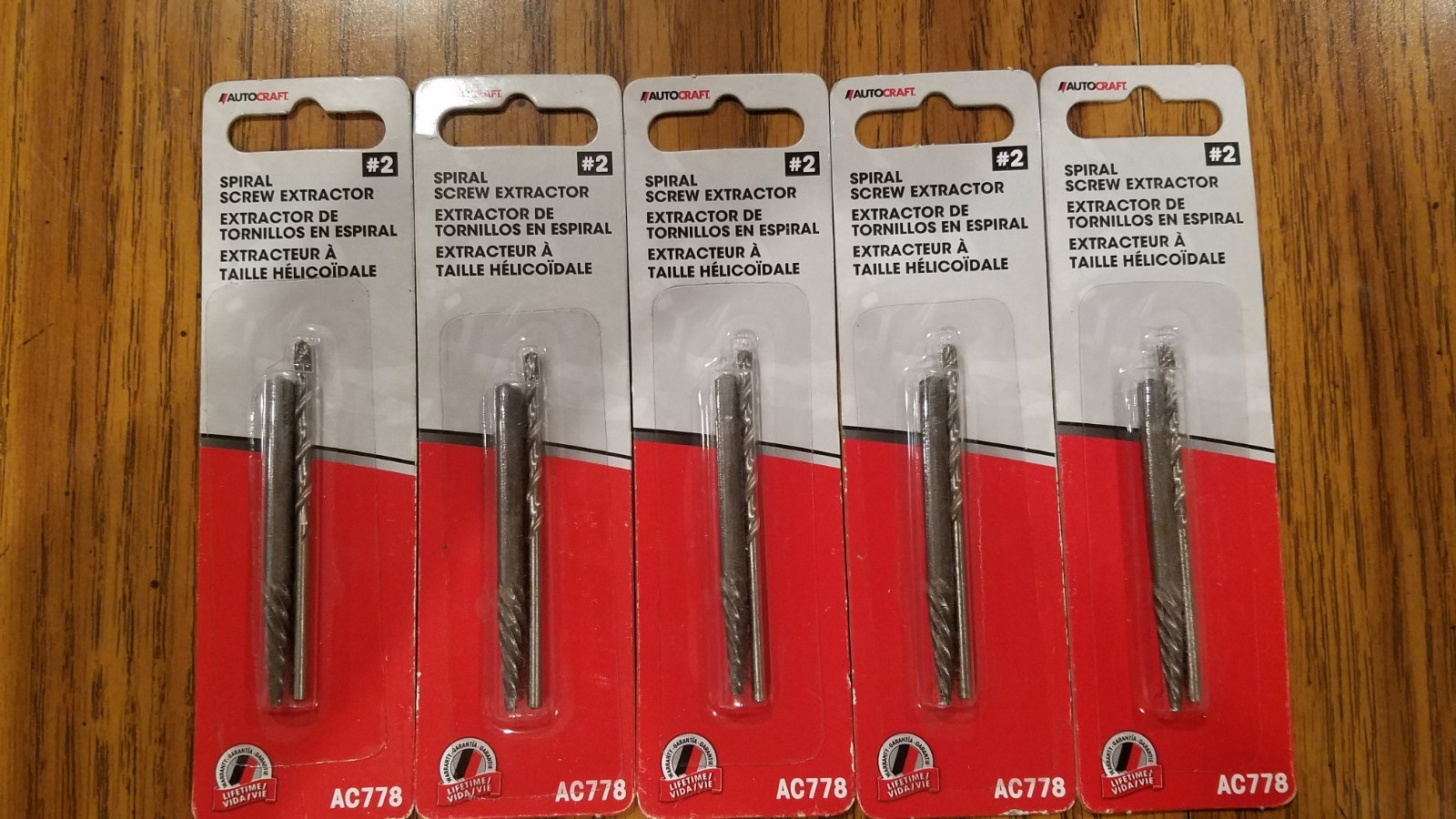 LOT OF 5 Spiral Screw Extractor #2. No.#AC778 Comes W/ 7/64 High Speed drill