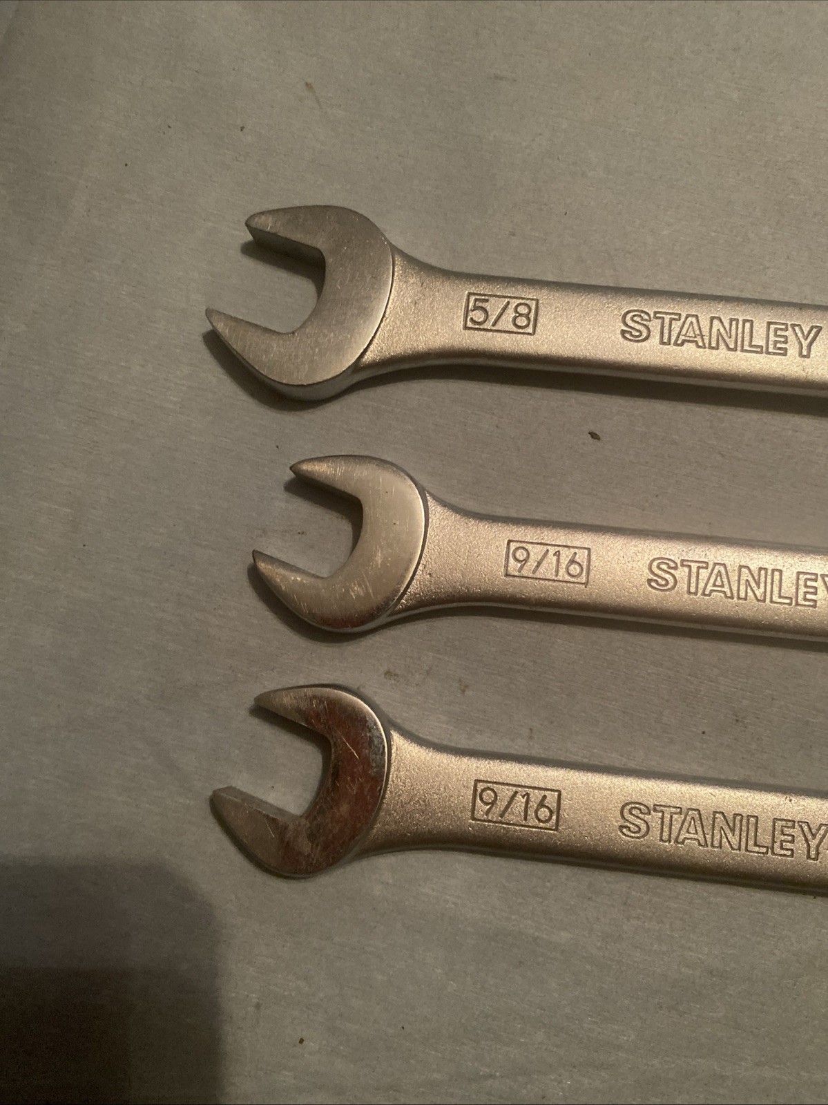 Stanley 3 Piece Set Of Wrenches. 5/8 And 9/16.