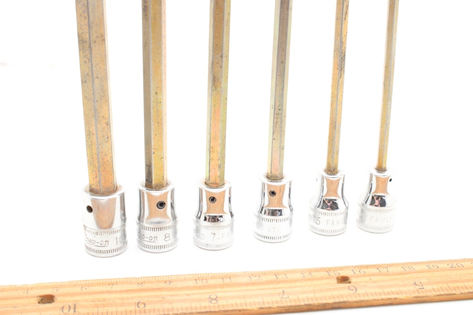 Snap-On 206EFAML 6 Piece 3/8″ Drive Metric Chrome Long Hex Bit Socket Set USA