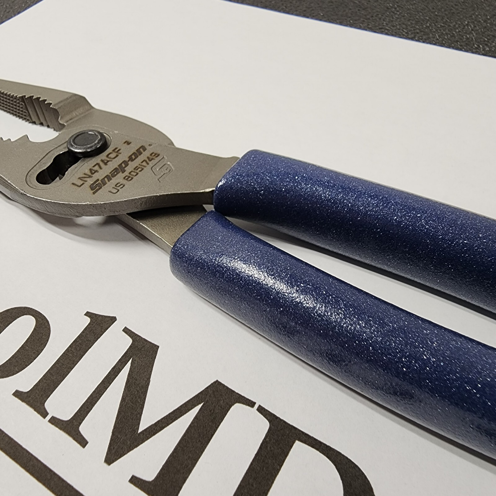 Snap-on Tools USA NEW POWER BLUE Talon Grip Long Nose Slip Joint Pliers LN47ACF