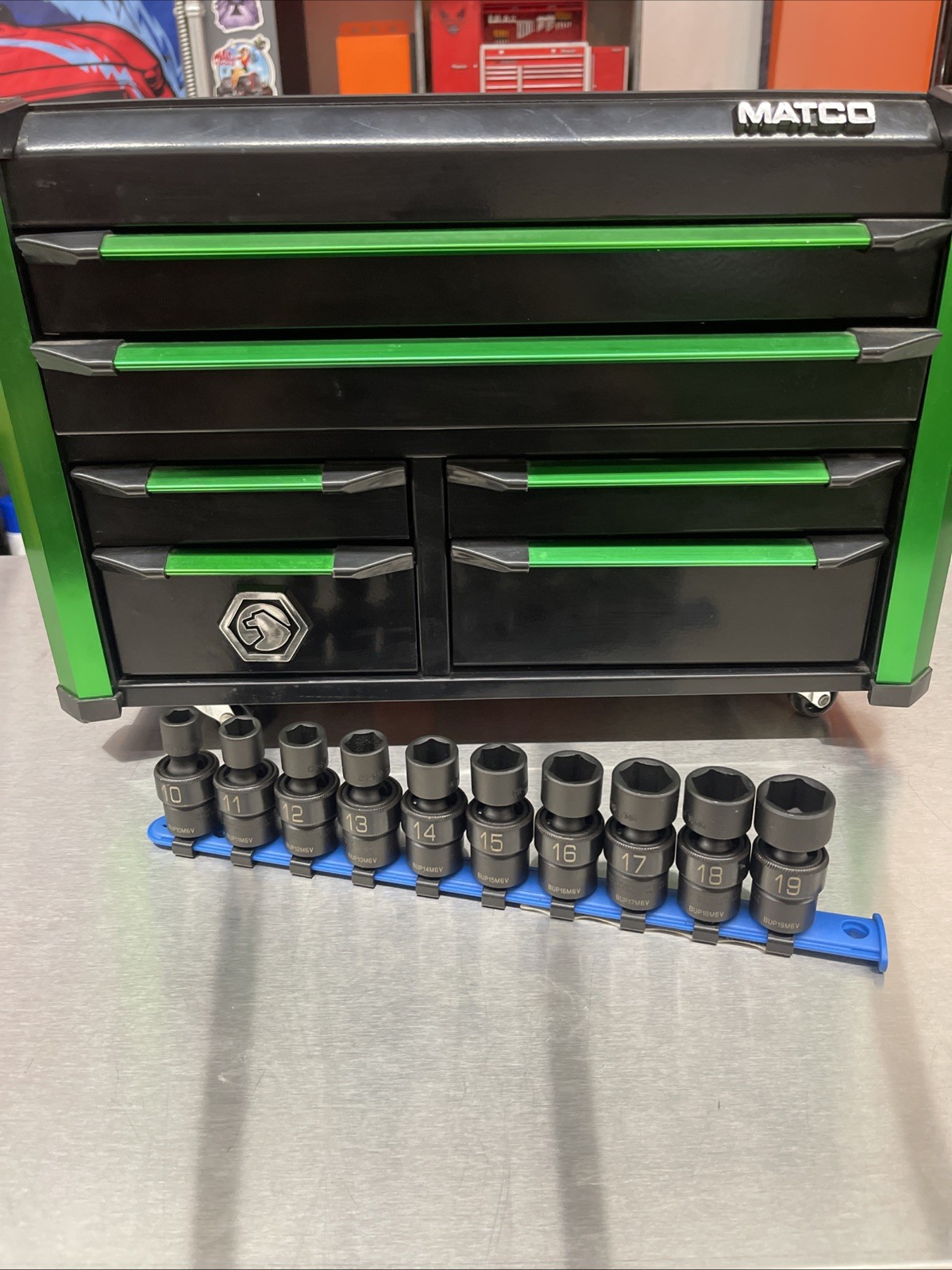 NEW! Matco Tools SBUPM106V 10pc 3/8″ Dr Metric 6 Pt ADV Swivel Impact Socket Set