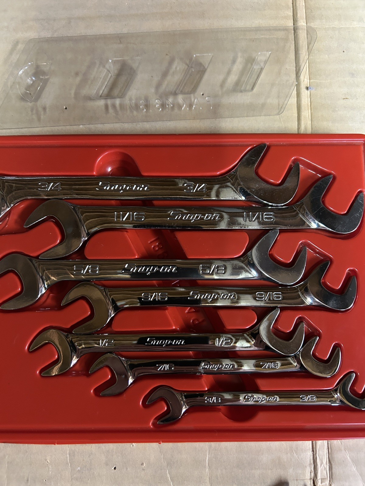 Snap-on 7 pc SAE Four-Way Angle Head Open-End Wrench Set (3/8–3/4″)