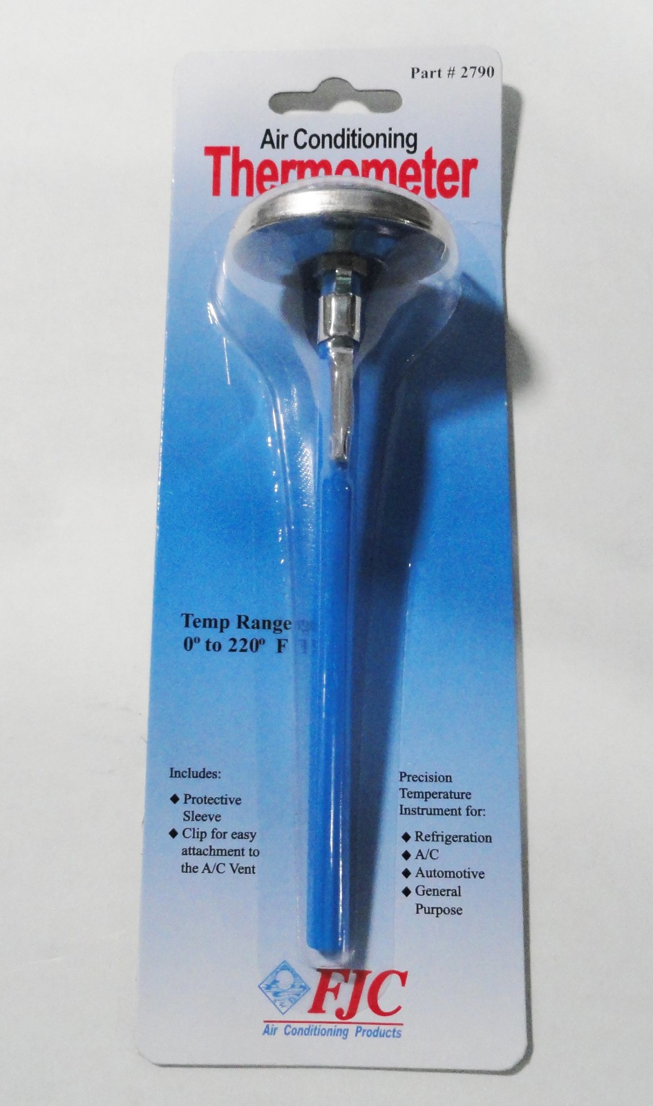 Air Conditioning A/C Probe Thermometer 0-220 Deg F 1.75″ Face