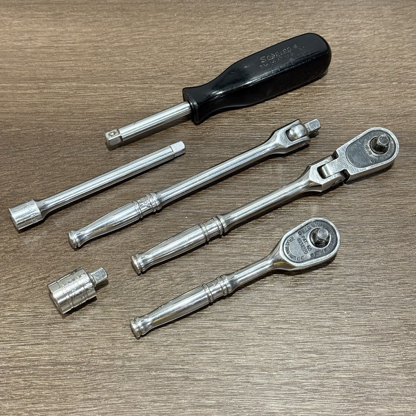 Snap-on 1/4” Set Flex Ratchet Breaker Bar Nut Driver TF936 T936 TM4A Nice