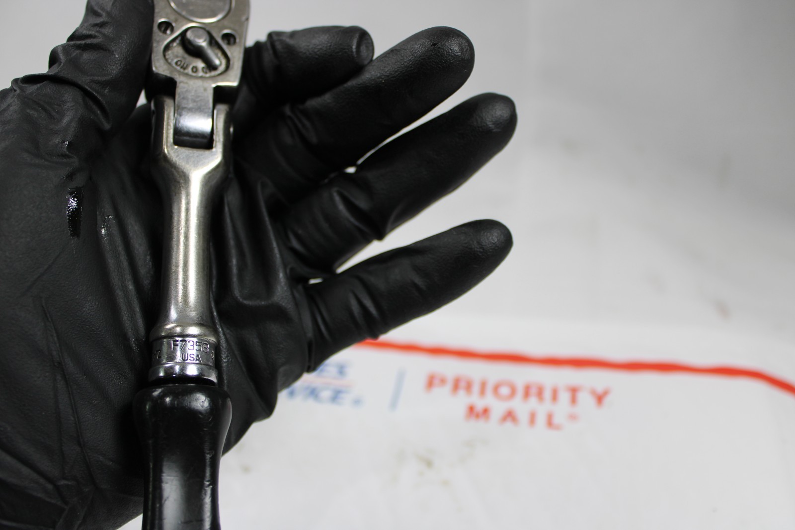 Snap On Tools F735B Flex Head 3/8″ Drive Ratchet Black Hard Handle USA