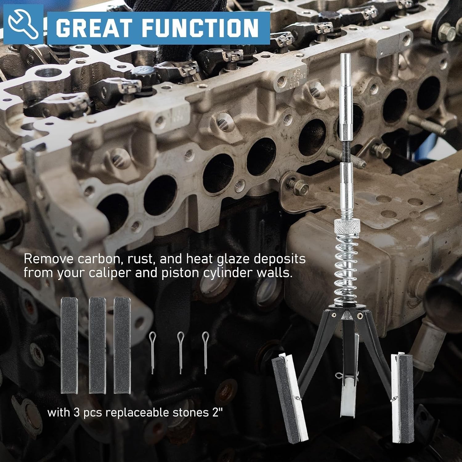 Engine Cylinder Hone Tool Adjustable Deglazer Set for Grinding Holes from 1-1…