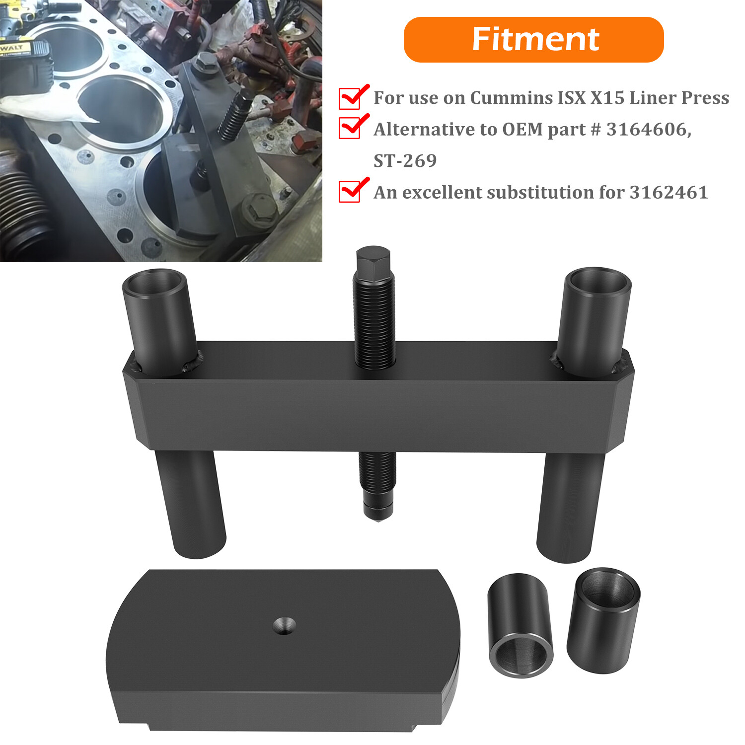 3164606 Cylinder Sleeve Install Press Tool Fit Cummins ISX X15 Heavy Truck Engin