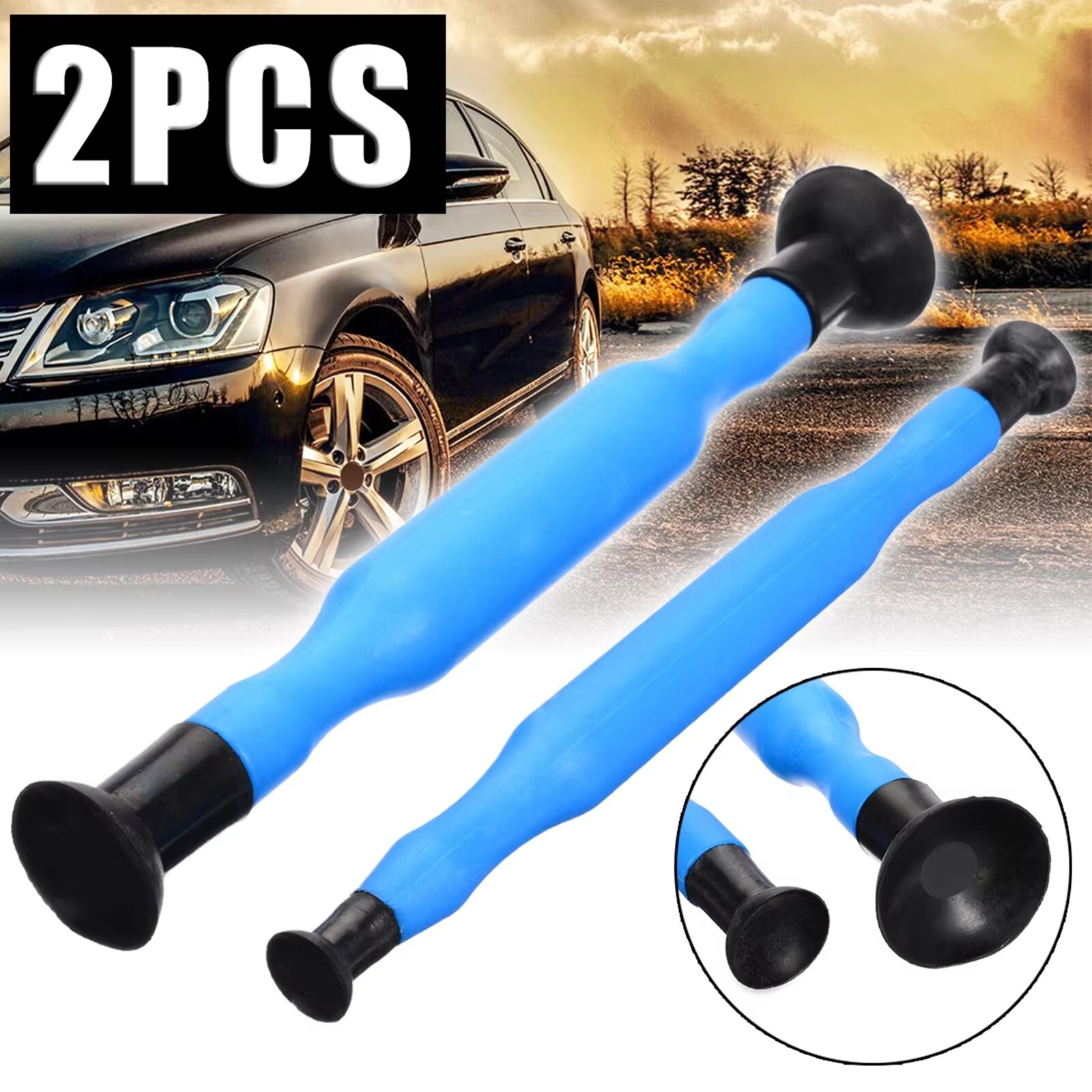 2pcs Grinding Sticks Lapping Car Valve Guide Remover Hand with Suction Cups Tool