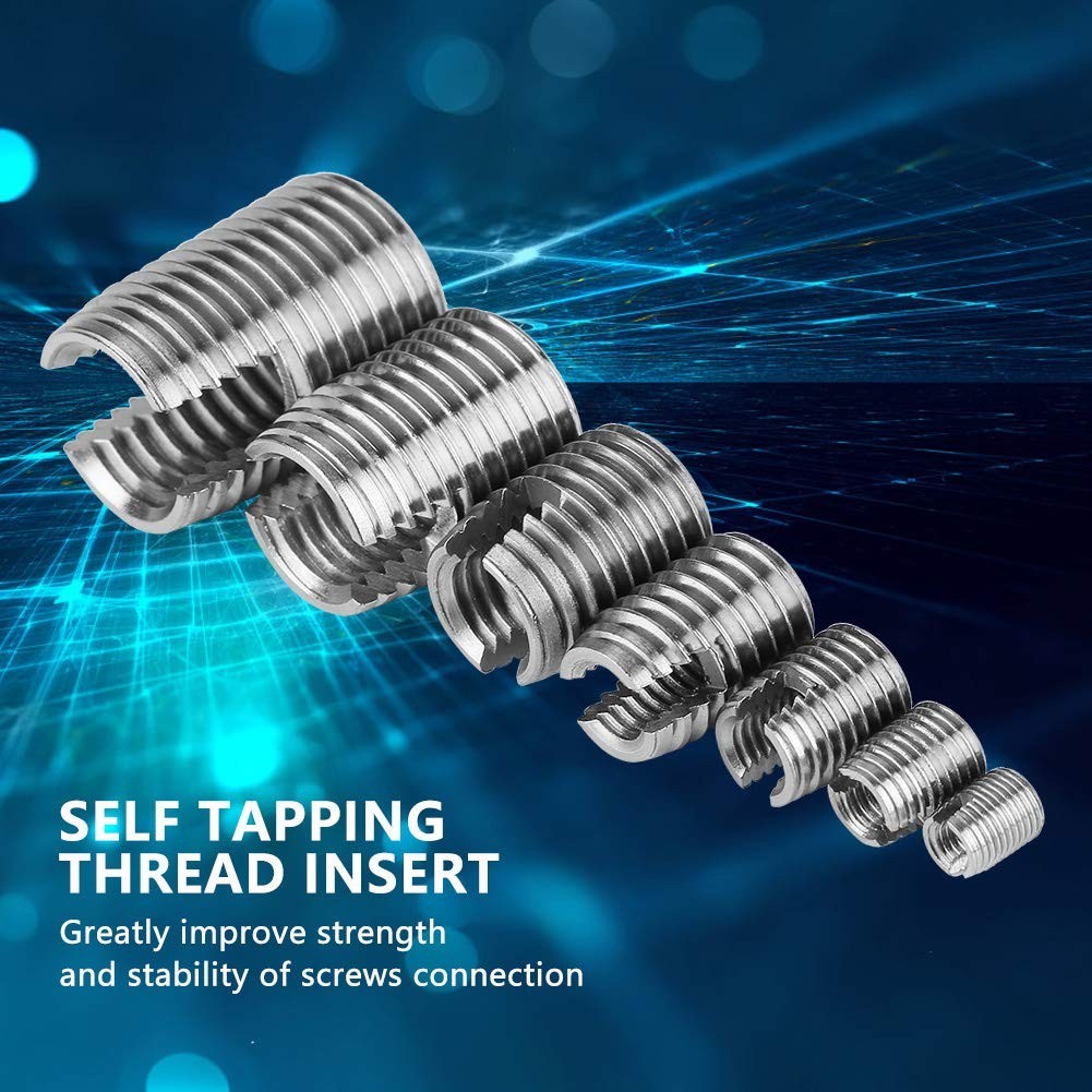 50Pcs Stainless Steel Self Tapping Thread Inserts Set with Storage Case, M3-M10