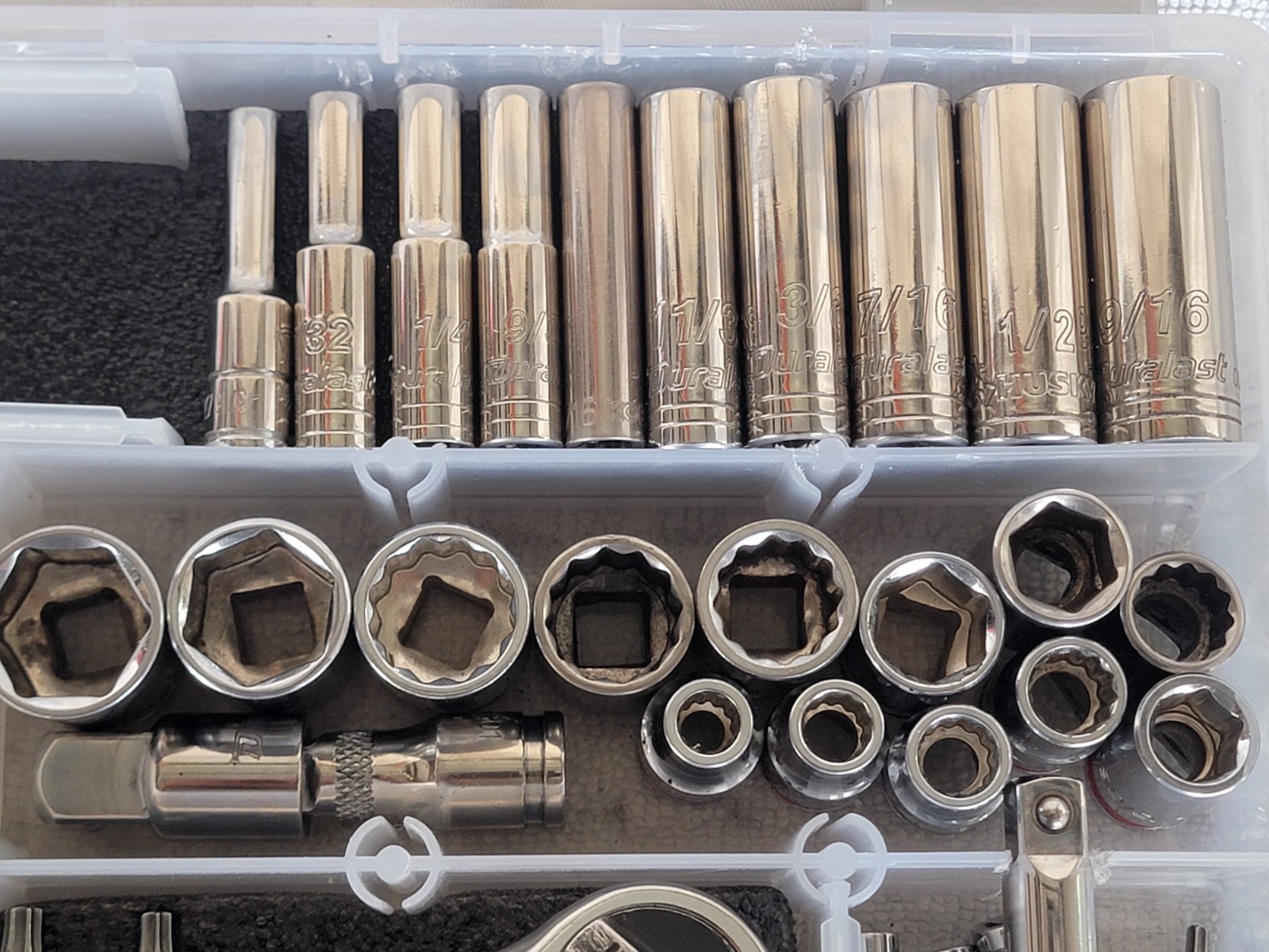 94pc Duralast MIX Socket Wrench Set 1/4″ & 3/8″ dr., SAE/Metric Plastic Box EXC!