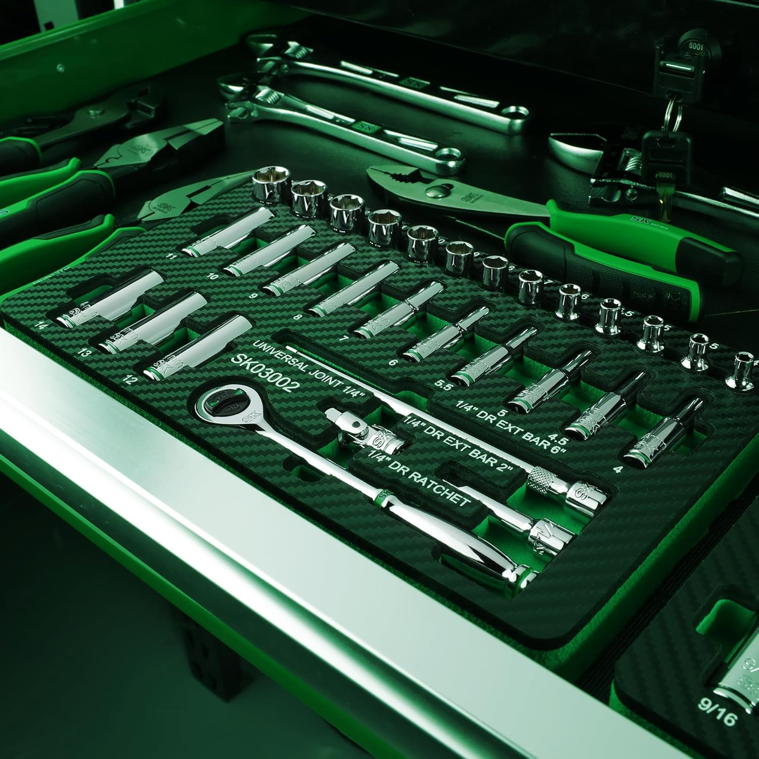 SK 1/4″ Drive Socket Set with 160-P Ratchet, 30-Piece, Metric, 30PC