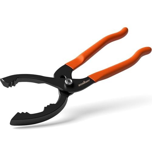 HORUSDY 12 Adjustable Oil Filter Pliers, 20° Angled Jaw Heavy-Duty Oil Filter…