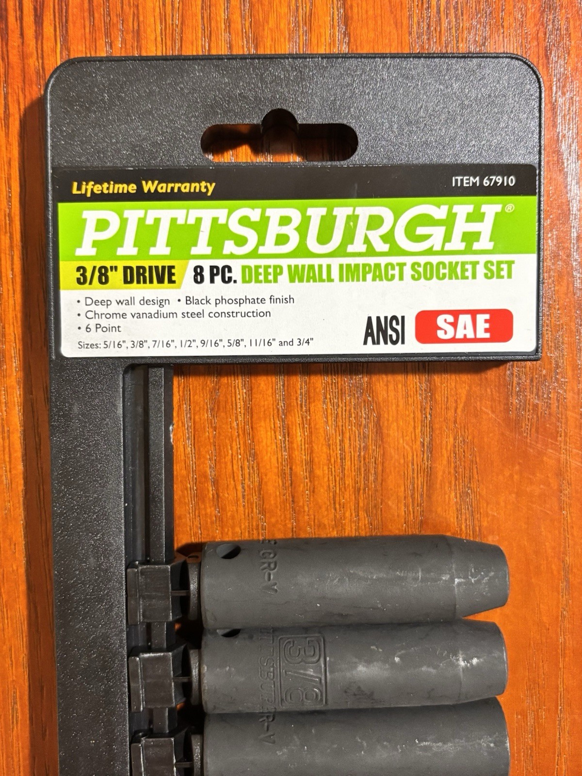 Pittsburgh 3/8” Drive 8 Piece Deep Wall Impact Socket Set *BRAND NEW*
