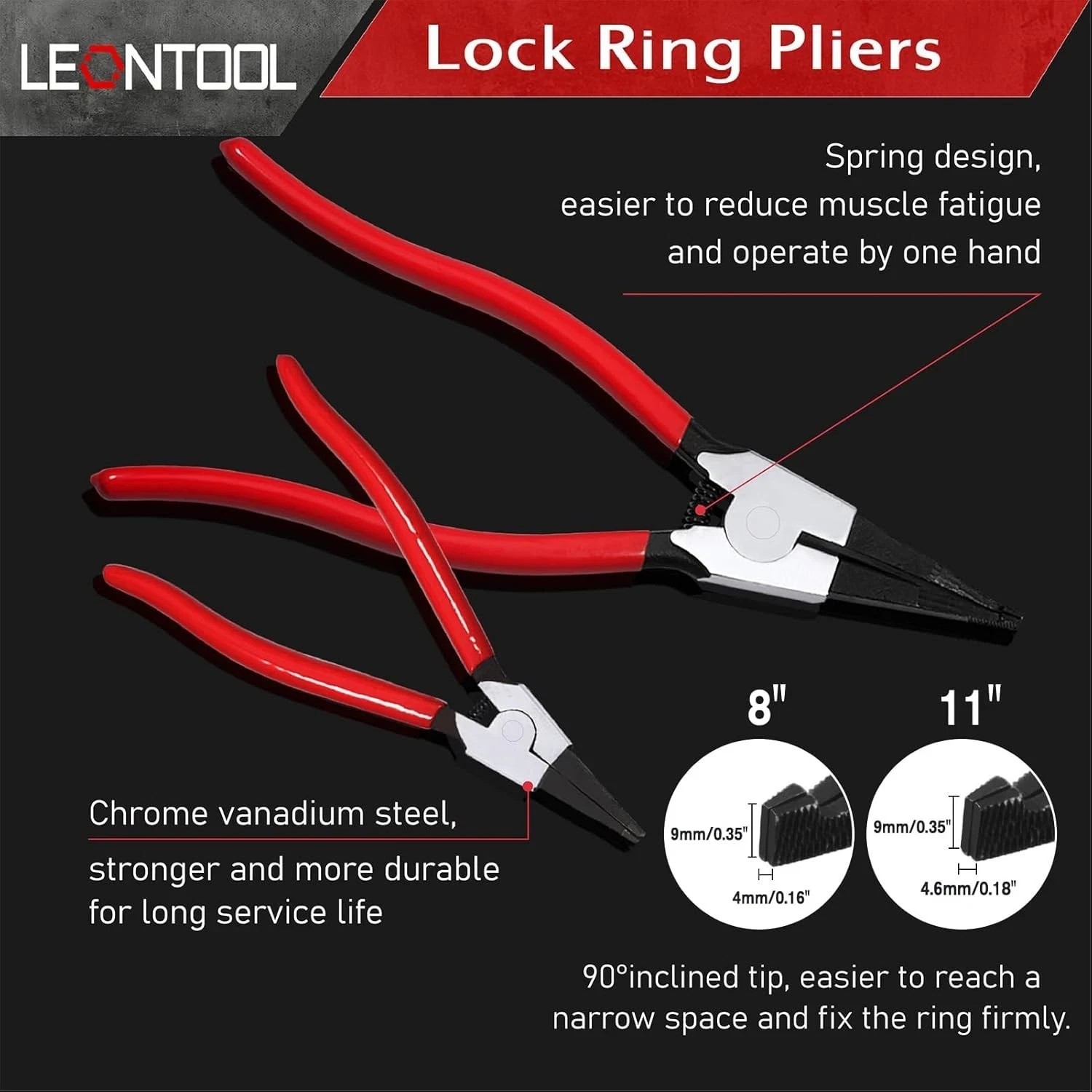 Flat Snap Ring Pliers Set – Heavy Duty, Reverse, Circlip, Transmission Use