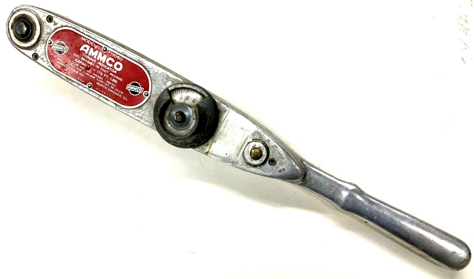 AMMCO TOOLS 1/2” TORQUE INDICATOR WRENCH, CAPACITY: 175 FT/LB, Model 1050