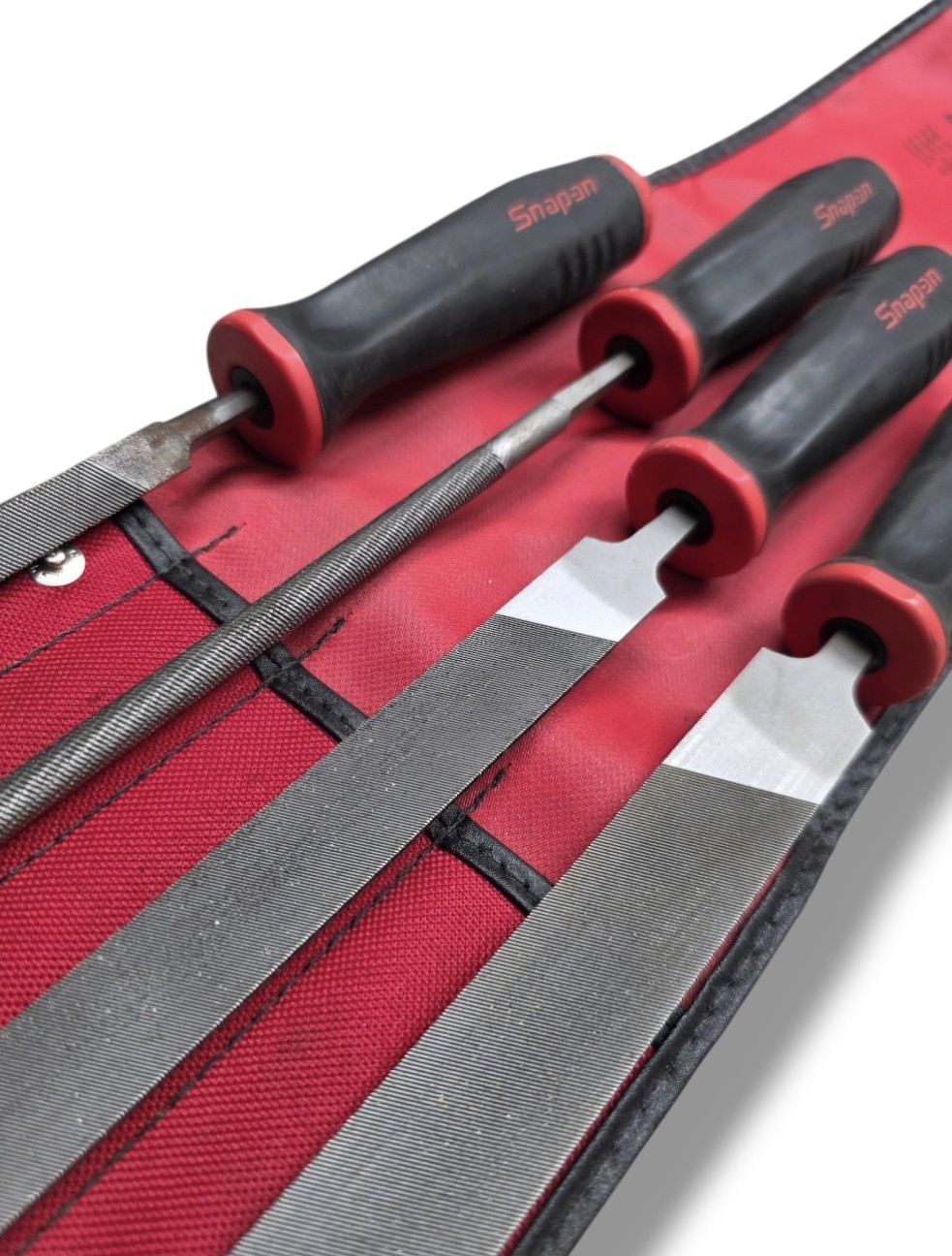 Snap-on 4 Piece Hand File Set in Roll Pouch – Made in Portugal – Pre-Owned