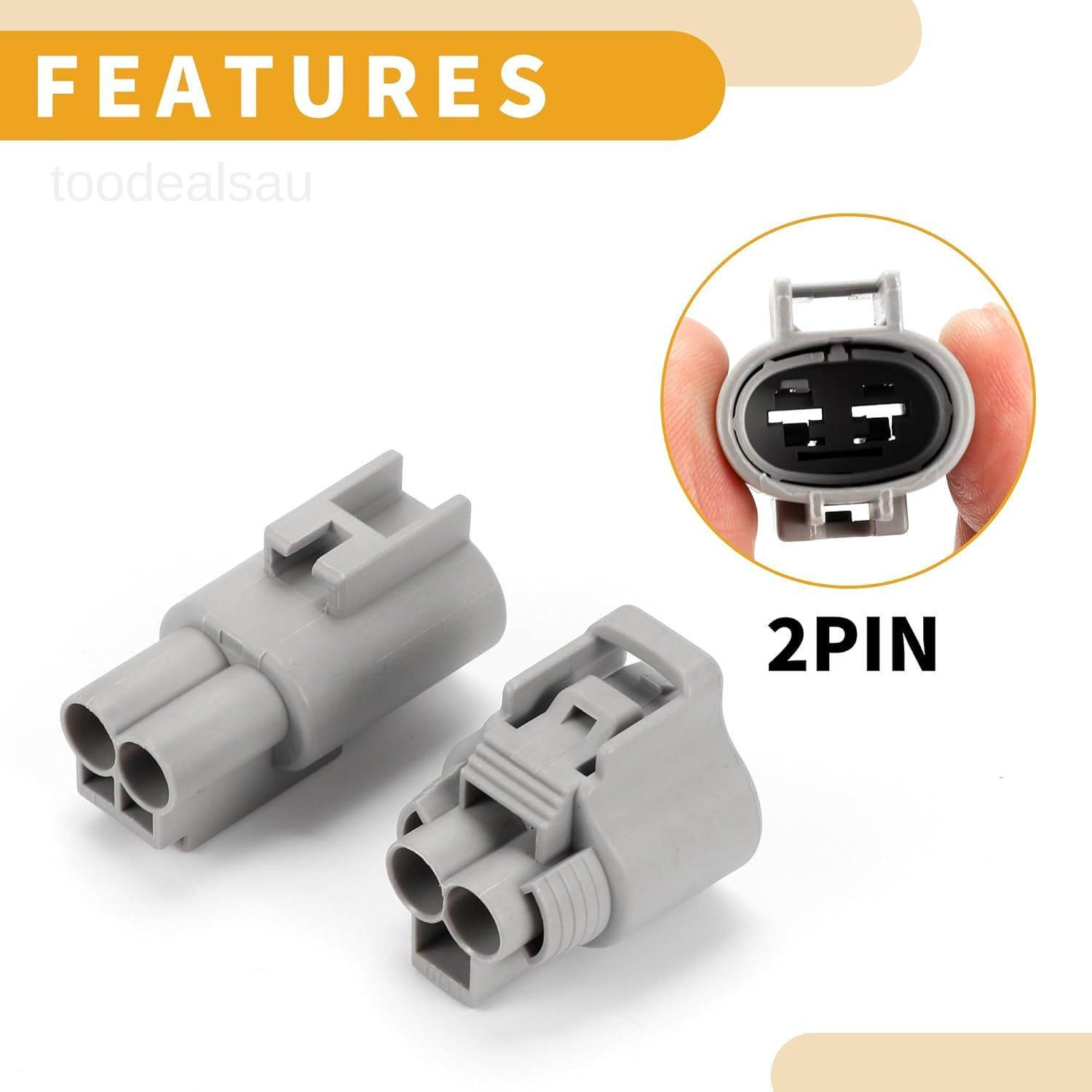 2 Pin Radiator Fan Connector Plug – Car Male Female Wire Terminal Connect- 1 Set