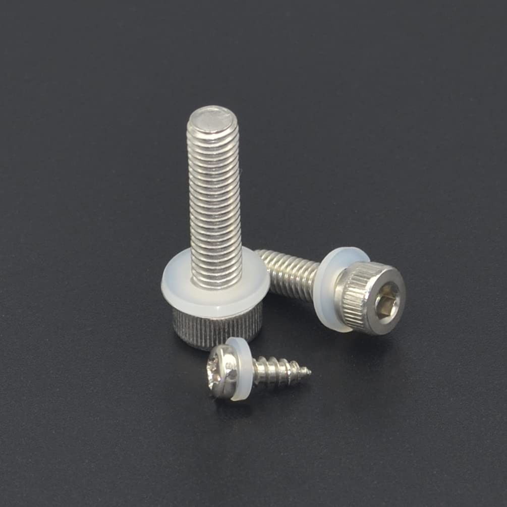 600 PCS M2-M8 Nylon Flat Washers,White Washers,Plastic 2-8 millimeters, White