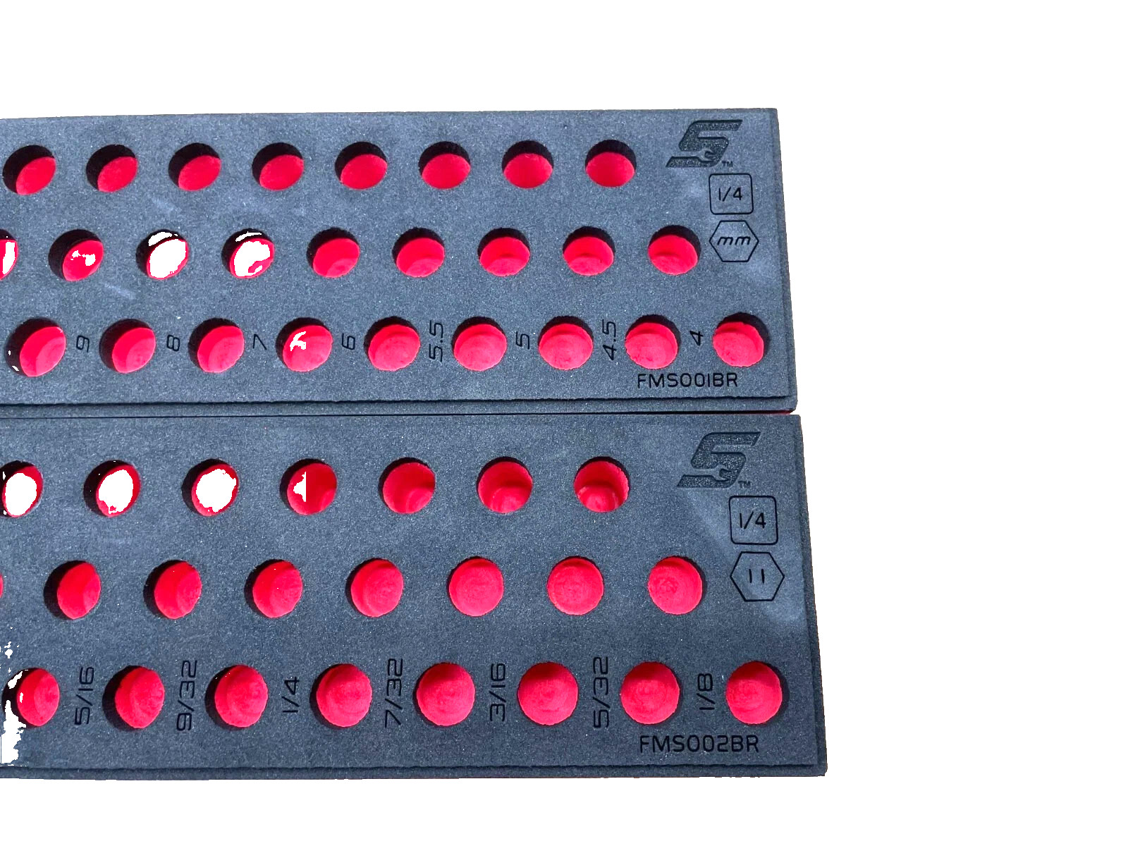 Snap-on Tools 2pc FOAM ORGANIZER TRAY for 1/4″ Drive METRIC SAE Sockets Sets