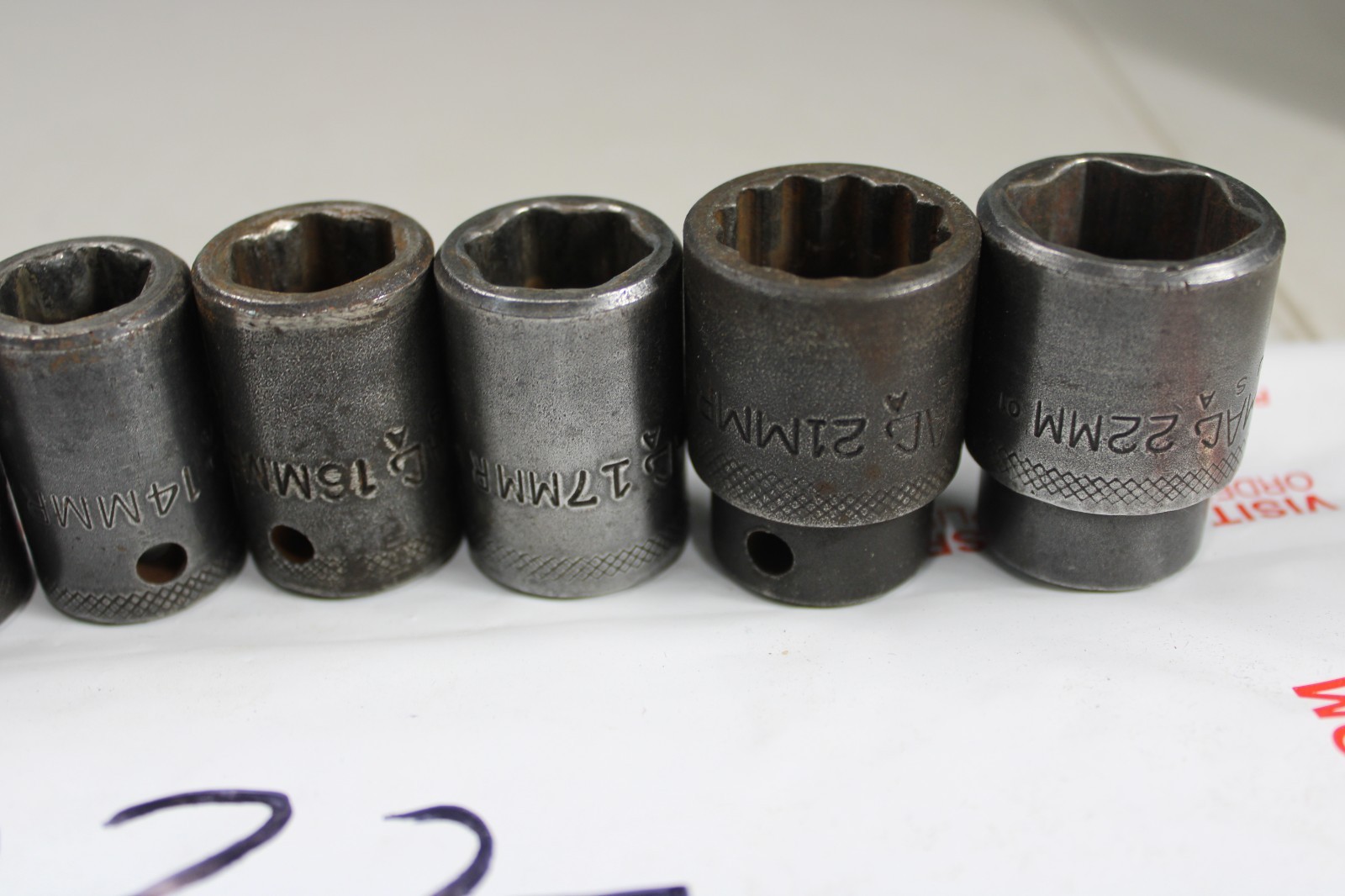 MAC Tools 7PC VP6 Metric 10mm-17mm 21mm 22mm Impact Socket Set 1/2” Drive 6PT 12