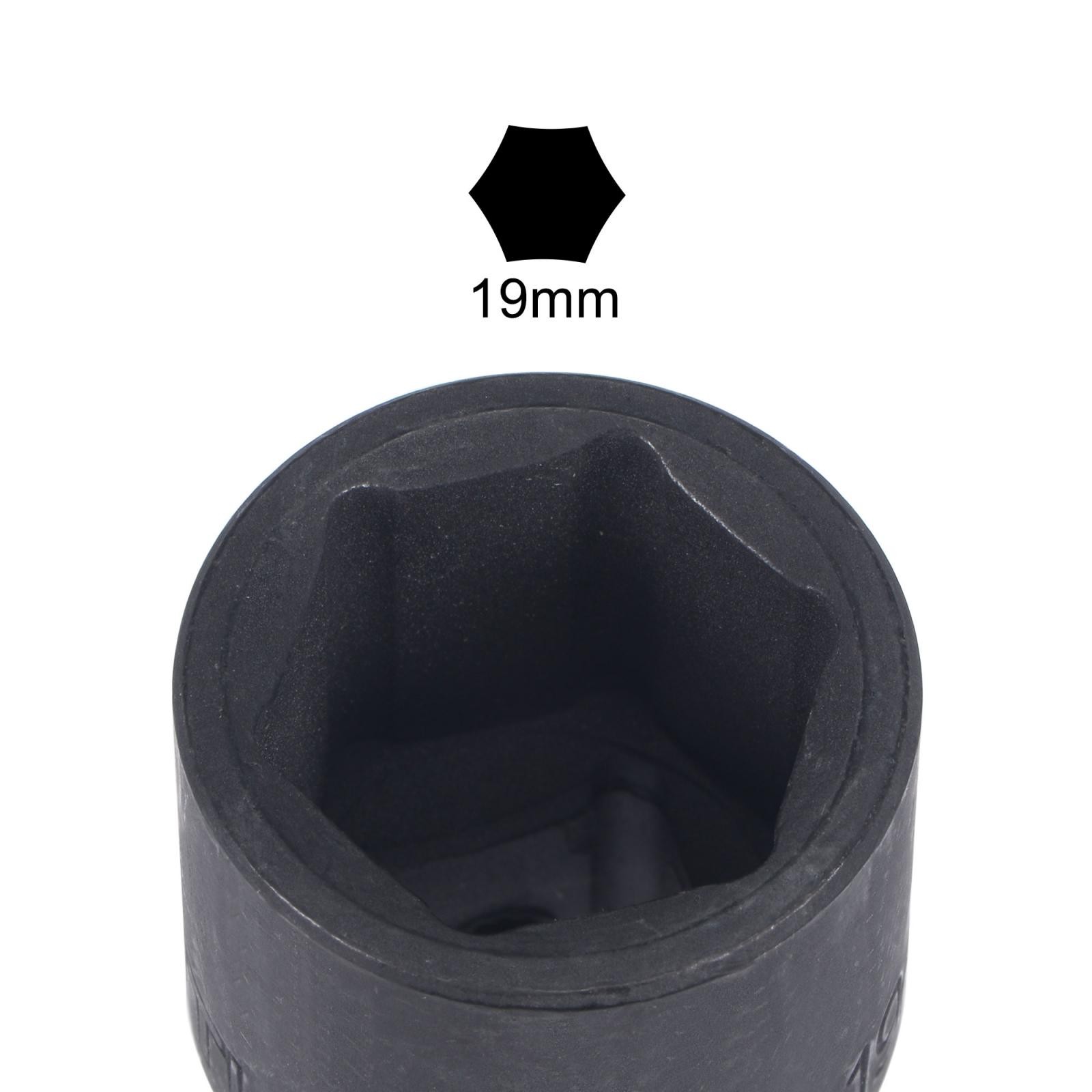 1/2″ Drive 19mm 6-Point Impact Socket CR-V 1.54″ Shallow Metric Sizes