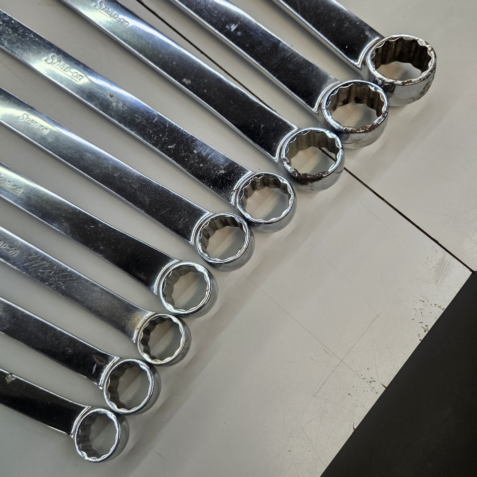 Snap-On Comb Wrench OEX Set 9 Piece SAE 12 Point 22,24,24,26,28,30,32,34,36