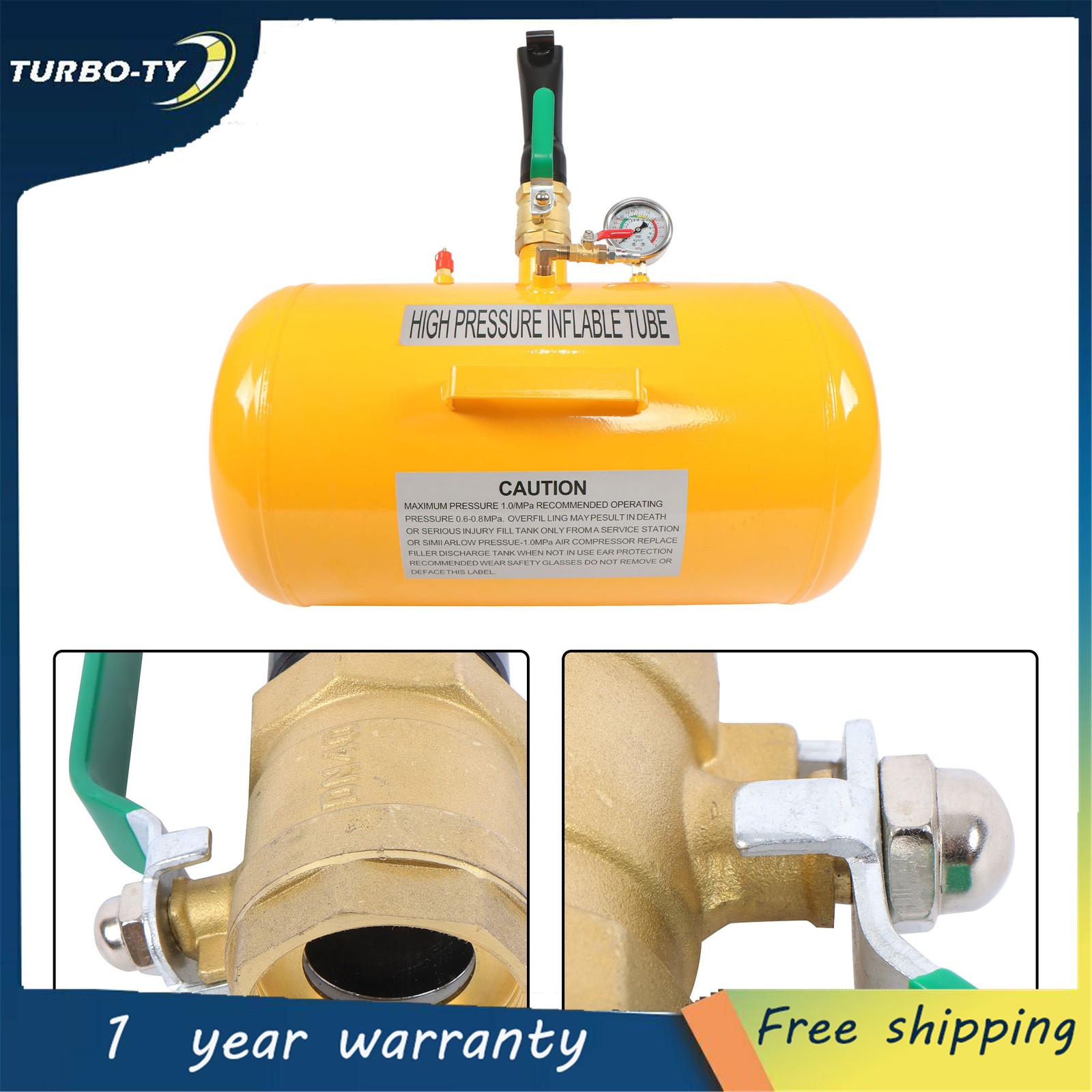 Yellow 10 Gallon Air Tire Bead Seater 145PSI Blaster Tool Seating Inflator