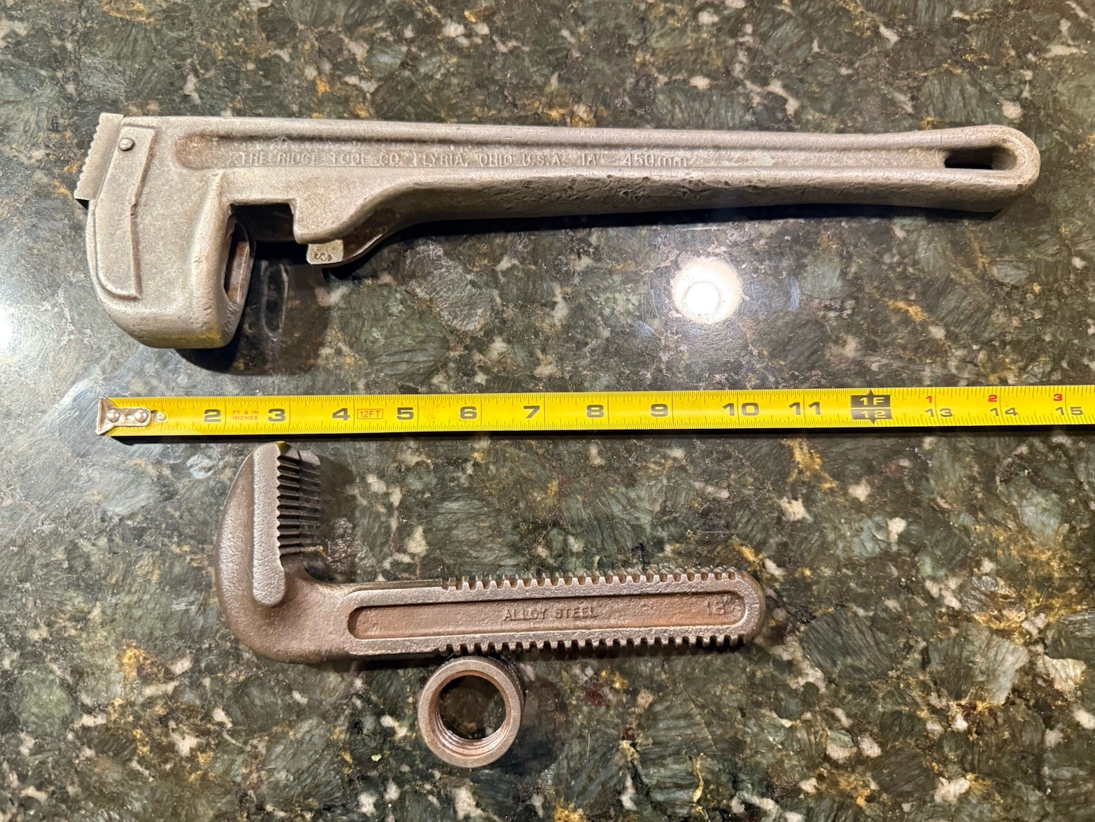 Ridgid 818 18″ Aluminum Heavy Duty Pipe Wrench Ridge Tool Co. Elyria Ohio USA