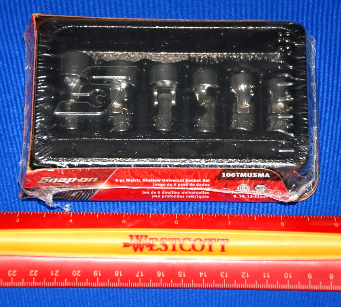 Snap-on NEW 6 Piece 1/4″ Drive 6-Point Metric Universal Socket Set 106TMUSMA