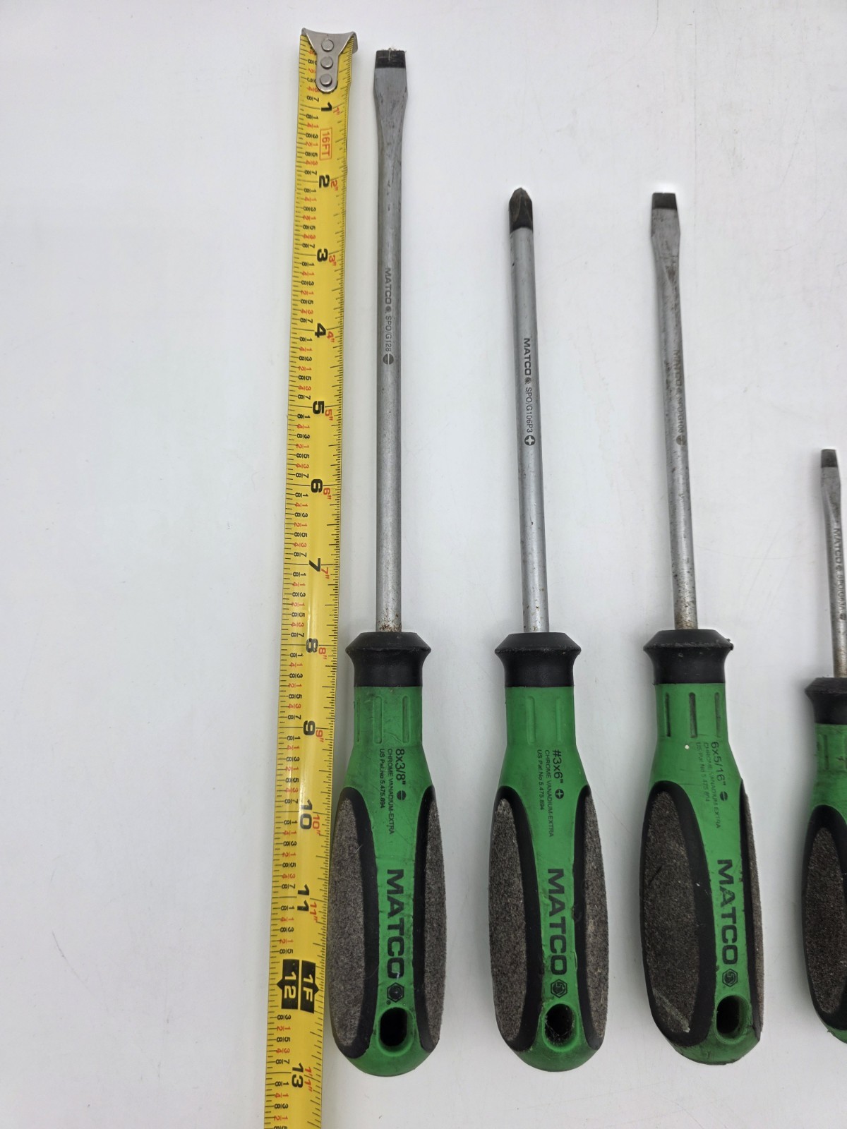 Matco Screwdriver Set Ergonomic Felt Grips Witte Germany 5 Pieces Green