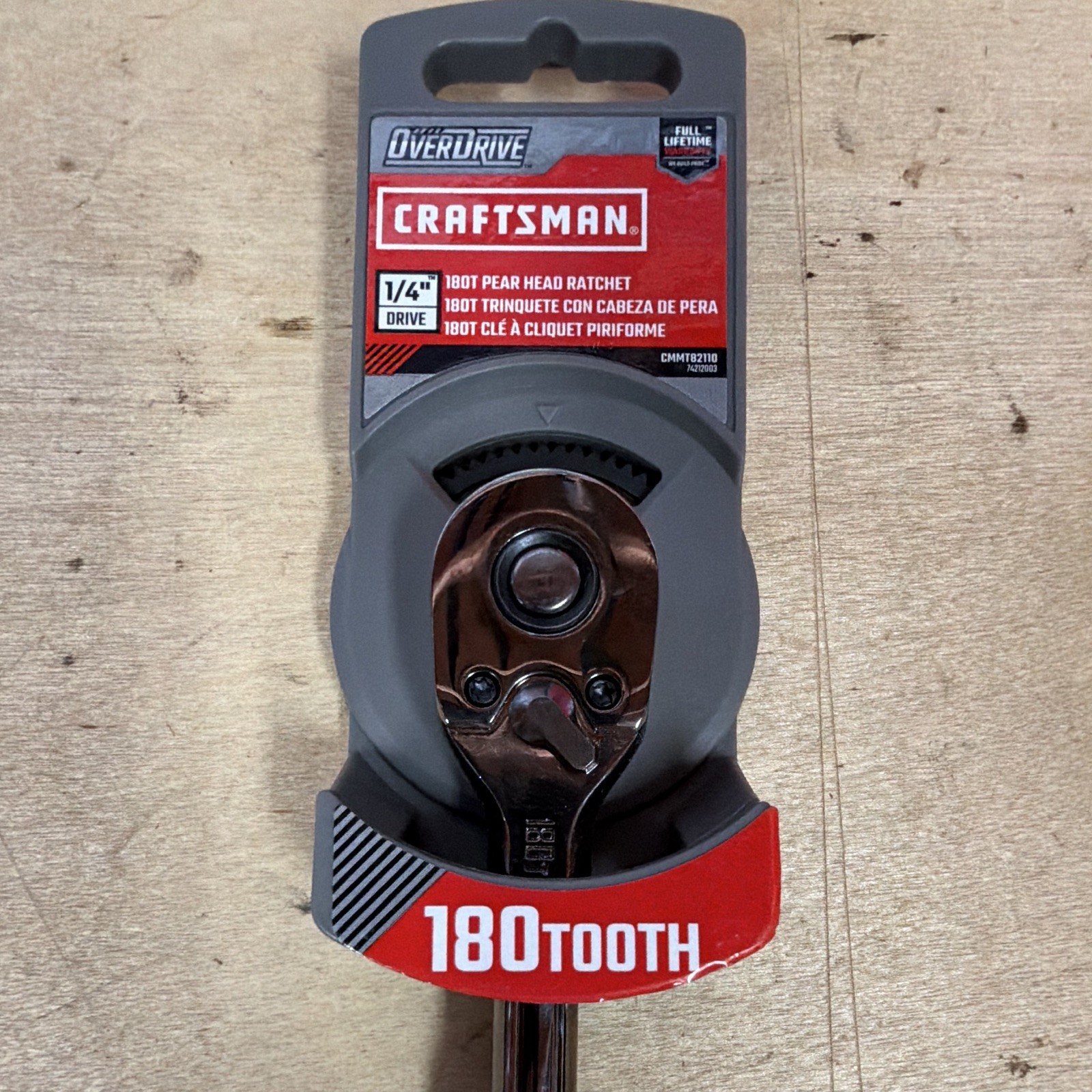 Craftsman Overdrive 1/4″ Drive 180T Pear Head Ratchet CMMT82110