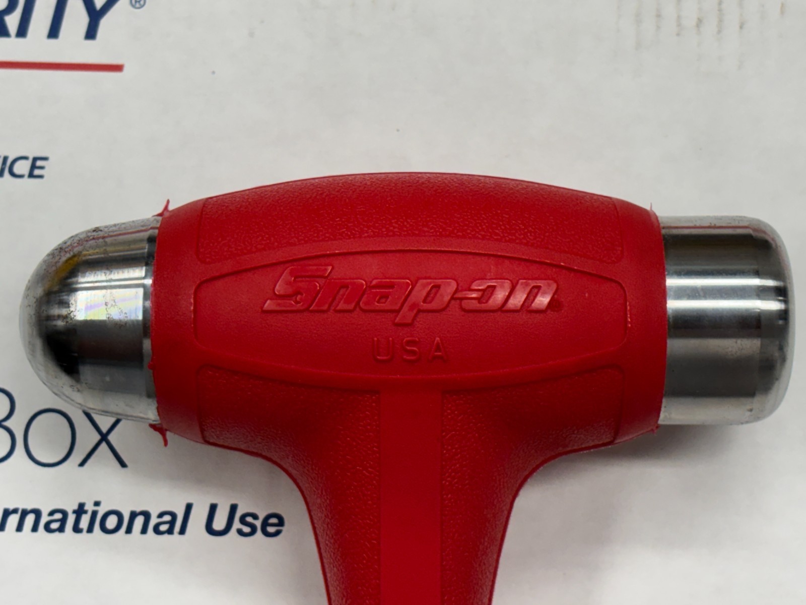 Brand New Snap-on Ball Peen 24oz RED Soft Grip Dead Blow Hammer HBBD24