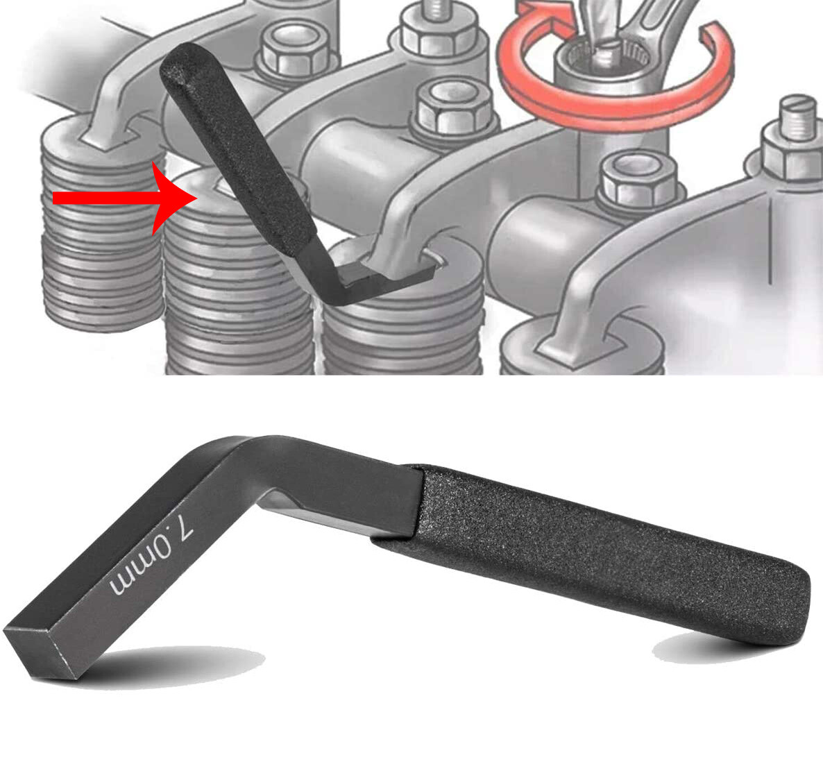 Engine Brake Adjustment Tool 7MM 3163530 Jake Brake Feeler Gauge for Cummins ISX