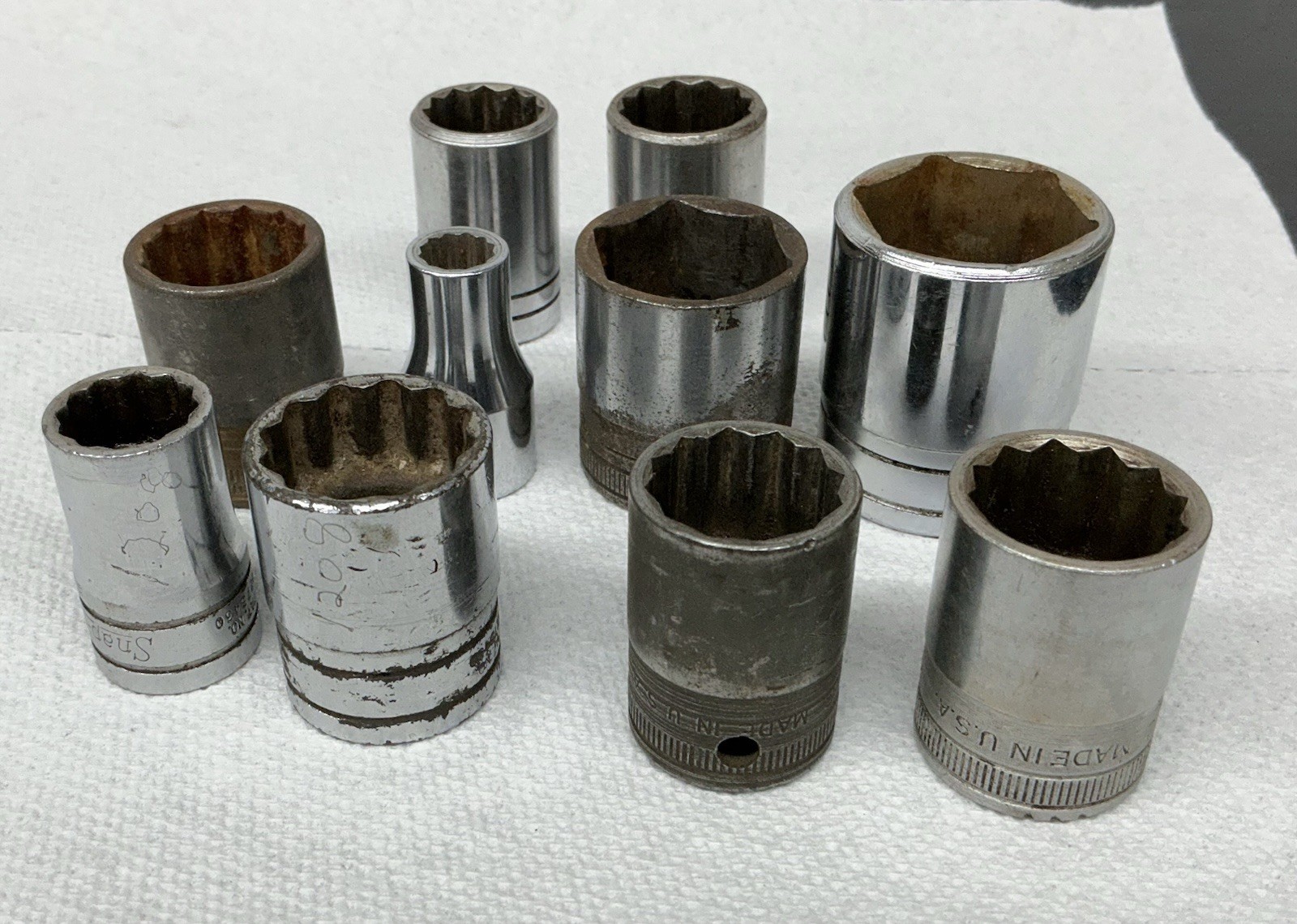 Vtg Proto 1/2 Drive 5449 Ratchet w/Snap On Proto Sockets 11 Pieces