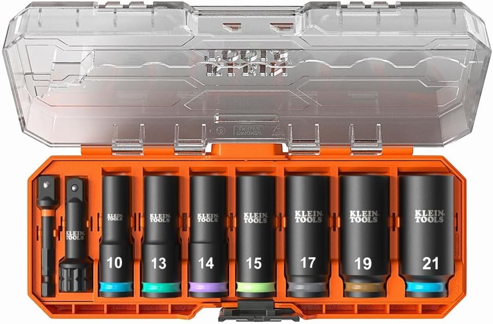 Metric Deep Impact Socket Set 3/8″ Drive 9Pc w/ Impact Driver Adapter Case