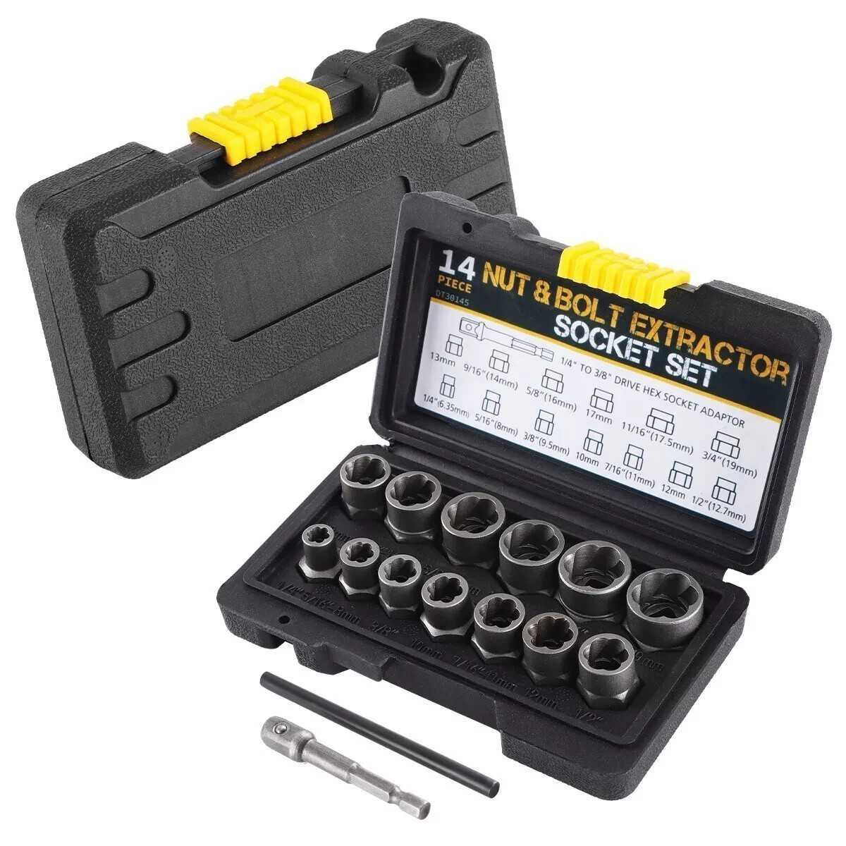 15PCS Impact Damaged Bolt Nut Screw Remover Tool Socket Threading Extractor